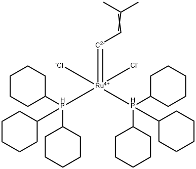3-ME-2-BUTENYLIDENEBIS(TRICYCLOHEXYLPHOSPHINE)DICHLORORUTHE. Structure