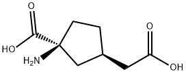 시클로펜탄아세트산,3-아미노-3-카르복시-,(1R-cis)-(9CI) 구조식 이미지