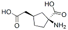 Cyclopentaneacetic acid, 3-amino-3-carboxy-, trans- (9CI) Structure