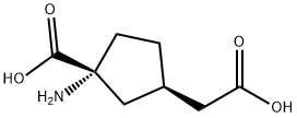 시클로펜탄아세트산,3-아미노-3-카르복시-,(1R-트랜스)-(9CI) 구조식 이미지