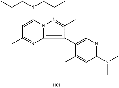 3-(6-(DIMETHYLAMINO)-4-METHYLPYRIDIN-3-YL)-2,5-DIMETHYL-N,N-DIPROPYLPYRAZOLO[1,5-A]PYRIMIDIN-7-AMINE HYDROCHLORIDE 구조식 이미지