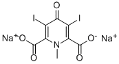 1,4-dihydro-3,5-diiodo-1-methyl-4-oxopyridine-2,6-dicarboxylic acid 구조식 이미지