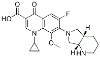 3-Quinolinecarboxylic acid, 1-cyclopropyl-6-fluoro-1,4-dihydro-8-Methoxy-7-[(4aS,7aS)-octahydro-6H-pyrrolo[3,4-b]pyridin-6-yl]-4-oxo- 구조식 이미지