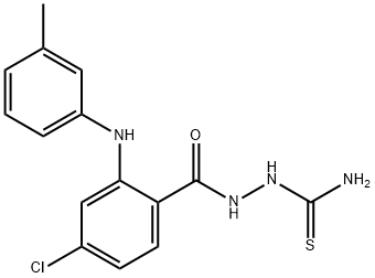 Benzoic acid, 4-chloro-2-((3-methylphenyl)amino)-, 2-(aminothioxomethy l)hydrazide Structure