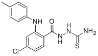 Benzoic acid, 4-chloro-2-((4-methylphenyl)amino)-, 2-(aminothioxomethy l)hydrazide Structure