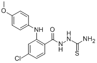Benzoic acid, 4-chloro-2-((4-methoxyphenyl)amino)-, 2-(aminothioxometh yl)hydrazide Structure