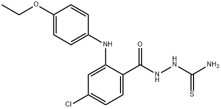 Benzoic acid, 4-chloro-2-((4-ethoxyphenyl)amino)-, 2-(aminothioxomethy l)hydrazide Structure