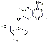 4-Amino-2,6-dimethyl-8-(2’-deoxy-β-D-ribofuranosyl)-7(8H)-pteridone 구조식 이미지