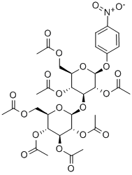 4-Nitrophenyl2,4,6-tri-O-acetyl-3-O-(2,3,4,6-tetra-O-acetyl-b-D-glucopyranosyl)-b-D-glucopyranoside Structure