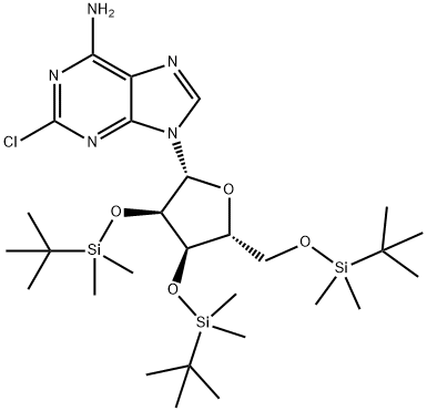2-Chloro-2',3',5'-tris-O-[(1,1-diMethylethyl)diMethylsilyl]-adenosine 구조식 이미지