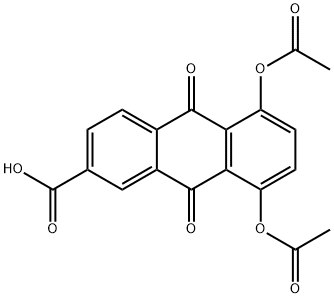 5,8-디아세톡시-9,10-디히드로-9,10-디옥소-2-안트라센카르복실산 구조식 이미지
