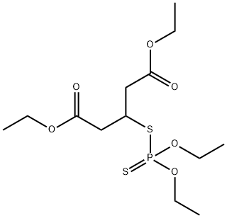 Phosphorodithioic acid O,O-diethyl S-[1-(ethoxycarbonylmethyl)-2-(ethoxycarbonyl)ethyl] ester Structure