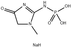 디소듐(1-메틸-4-옥소이미다졸리딘-2-일리덴)포스포라미데이트 구조식 이미지