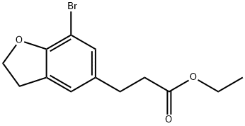 Ethyl 3-(7-Bromo-2,3-dihydro-1-benzofuran-5-yl)propanoate 구조식 이미지