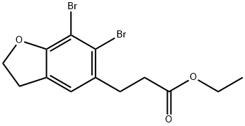 Ethyl 3-(6,7-Dibromo-2,3-dihydro-1-benzofuran-5-yl)propanoate 구조식 이미지
