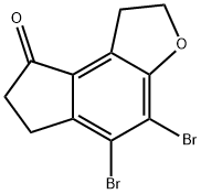 4,5-Dibromo-1,2,6,7-tertahydro-8H-indeno[5,4-b]furan-8-one 구조식 이미지
