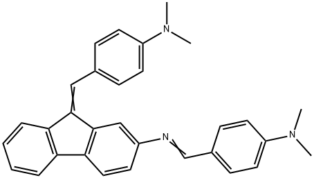4-[[9-[(4-dimethylaminophenyl)methylidene]fluoren-2-yl]iminomethyl]-N, N-dimethyl-aniline Structure