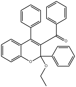 Ketone, 2-ethoxy-2,4-diphenyl-2H-1-benzopyran-3-yl phenyl 구조식 이미지