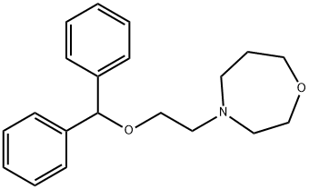 4-[2-(디페닐메톡시)에틸]헥사히드로-1,4-옥사제핀 구조식 이미지