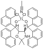 (4R,5R)-(-)-2,2-DIMETHYL-A,A,A',A'-TETRA(1-NAPHTHYL)-1,3-DIOXOLANE-4,5-DIMETHANOLATOTITANIUM(IV) DICHLORIDE ACETONITRILE ADDUCT 구조식 이미지