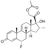 6alpha-fluoro-17,21-dihydroxy-16alpha-methylpregna-1,4,9(11)-triene-3,20-dione 21-acetate Structure