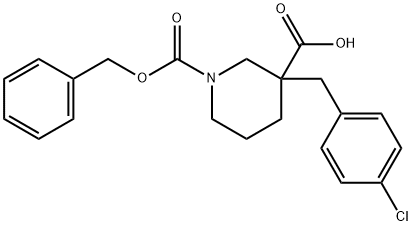 1-CBZ-3-[(4-클로로페닐)메틸]-3-피페리딘카르복실산 구조식 이미지