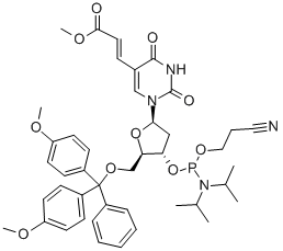 5-(E-2-CARBOMETHOXYVINYL)-5'-O-(4,4'-DIMETHOXYTRITYL)-2'-DEOXYURIDINE, 3'-[(2-CYANOETHYL)-(N,N-DIISOPROPYL)]PHOSPHORAMIDITE Structure