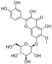 2-(3,4-dihydroxyphenyl)-7-(beta-D-glucopyranosyloxy)-3,5-dihydroxy-6-methoxy-4H-1-benzopyran-4-one 구조식 이미지