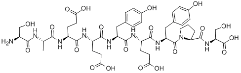 H-SER-ALA-GLU-GLU-TYR-GLU-TYR-PRO-SER-OH Structure