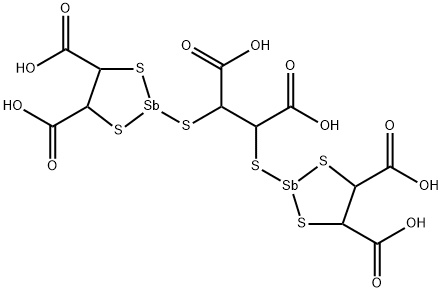 2,2'-[(1,2-dicarboxyethylene)bis(thio)]bis[1,3,2-dithiastibolane-4,5-dicarboxylic] acid  Structure