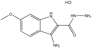 3-amino-6-methoxy-1H-indole-2-carbohydrazide hydrochloride Structure