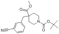 1-BOC-4-[(3-CYANOPHENYL)METHYL]-4-PIPERIDINECARBOXYLIC ACID METHYL ESTER Structure