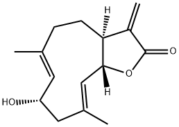 (3aS,6E,8S,10E,11aR)-3a,4,5,8,9,11a-Hexahydro-8-hydroxy-6,10-dimethyl-3-methylenecyclodeca[b]furan-2(3H)-one Structure