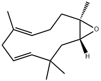 휴물렌옥사이드,1,5,9,9-테트라메틸-12-옥사바이사이클로도데카-4,7-디엔 구조식 이미지