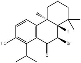 9(1H)-Phenanthrenone, 10-bromo-2,3,4,4a,10,10a-hexahydro-7-hydroxy-1,1,4a-trimethyl-8-(1-methylethyl)-, (4aS,10R,10aS)- 구조식 이미지