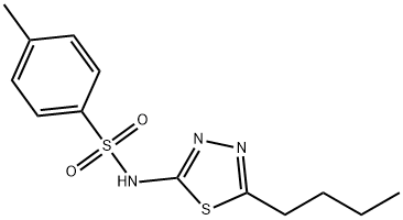 N-(5-부틸-1,3,4-티아디아졸-2-일)-p-톨루엔술폰아미드 구조식 이미지