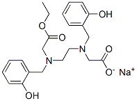 나트륨2-[2-[에톡시카르보닐메틸-[(2-히드록시페닐)메틸]아미노]에틸-[(2-히드록시페닐)메틸]아미노]아세테이트 구조식 이미지