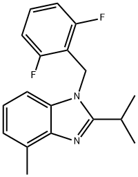 1-((2,6-Difluorophenyl)methyl)-4-methyl-2-(methylethyl)benzimidazole Structure