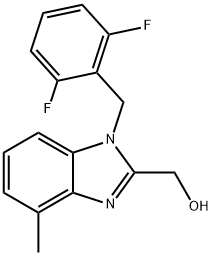 (1-((2,6-Difluorophenyl)methyl)-4-methylbenzimidazol-2-yl)methan-1-ol 구조식 이미지