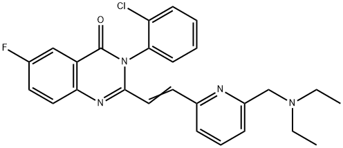 3-(2-Chlorophenyl)-2-[2-[6-[(diethylamino)methyl]-2-pyridinyl]ethenyl]-6-fluoro-4(3H)-quinazolinonehydrochloride Structure