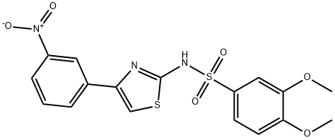 3,4-dimethoxy-N-[4-(3-nitrophenyl)-1,3-thiazol-2-yl]benzenesulfonamide Structure