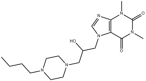 7-[3-(4-Butyl-1-piperazinyl)-2-hydroxypropyl]theophyline 구조식 이미지