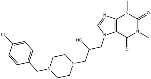 7-[3-[4-(4-Chlorophenylmethyl)-1-piperazinyl]-2-hydroxypropyl]-1,3-dimethyl-7H-purine-2,6(1H,3H)-dione 구조식 이미지