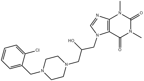 1-Piperazineethanol, 4-(o-chlorobenzyl)-alpha-(1,3-dimethyl-7-xanthiny lmethyl)- 구조식 이미지