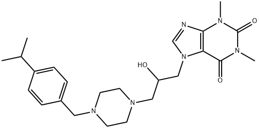 1-Piperazineethanol, alpha-(1,3-dimethyl-7-xanthinylmethyl)-4-(p-isopr opylbenzyl)- Structure