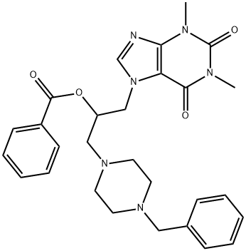 Theophylline, 7-(2-benzoyloxy-3-(4-benzyl-1-piperazinyl)propyl)- 구조식 이미지