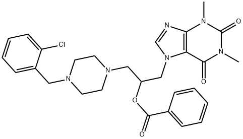 7-(2-Benzoyloxy-3-(4-(o-chlorobenzyl)-1-piperazinyl)propyl)theophyllin e Structure