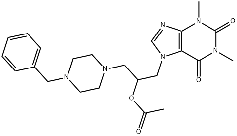 [1-(4-benzylpiperazin-1-yl)-3-(1,3-dimethyl-2,6-dioxo-purin-7-yl)propa n-2-yl] acetate 구조식 이미지