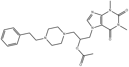 7-[2-Acetoxy-3-(4-phenethyl-1-piperazinyl)propyl]-1,3-dimethyl-7H-purine-2,6(1H,3H)-dione Structure