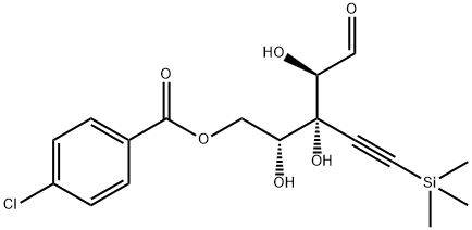 5-O-(P-CHLOROBENZOYL)-3-C-(2-TRIMETHYLSILYLETHYNYL)-D-RIBOFURANOSE Structure